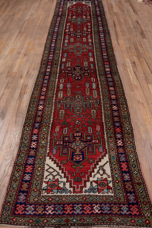 Antique Heriz Runner Rug (3' x 14')